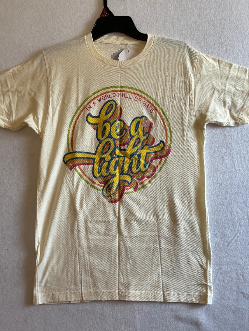 Crazy Consuela "Be A Light" Casual Pullover Short Sleeve T-Shirt Size M